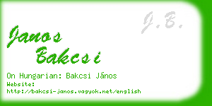 janos bakcsi business card