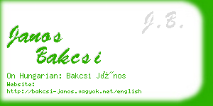 janos bakcsi business card